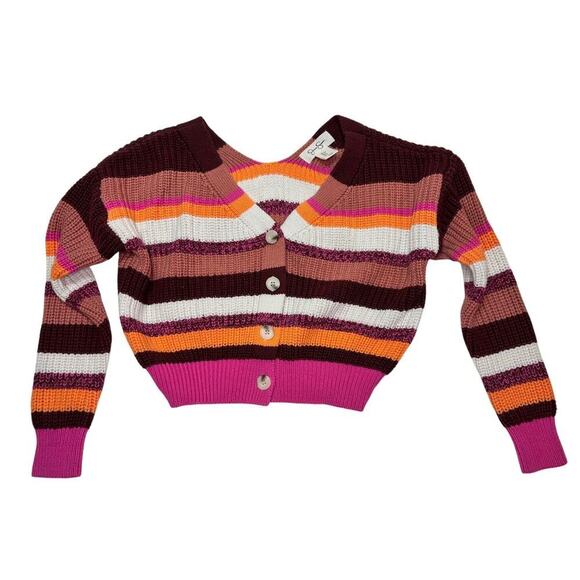 Jessica Simpson Pink Summer, Spring Striped Crop Top Sweater, Women's Small - Picture 1 of 5